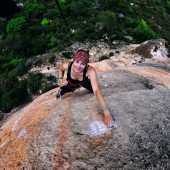 natalie berry toping out on her first 8a lescamarla